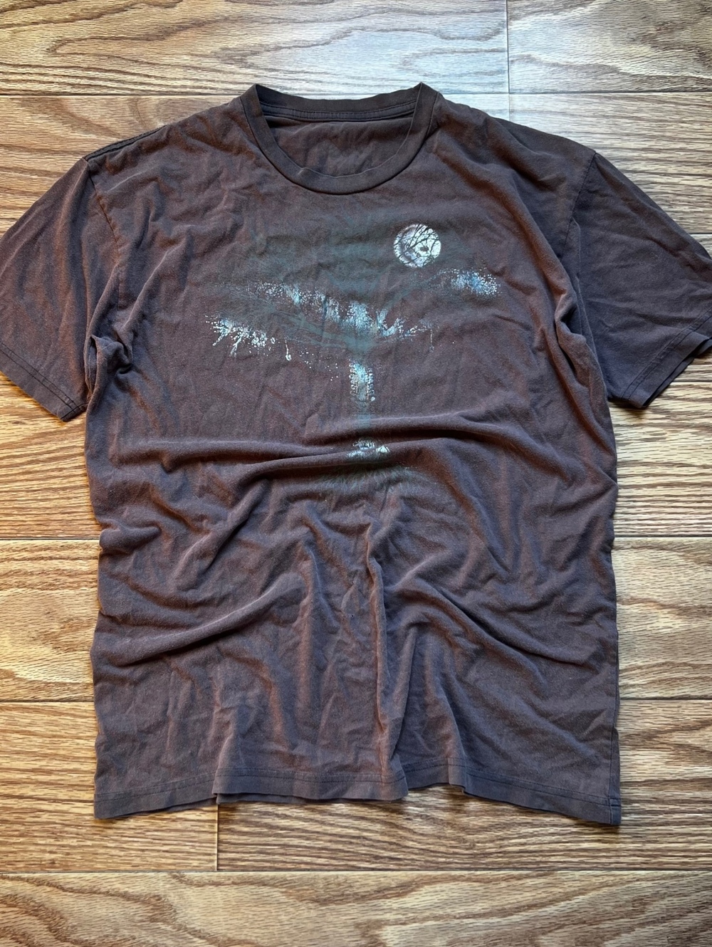 grunge faded brown graphic tee